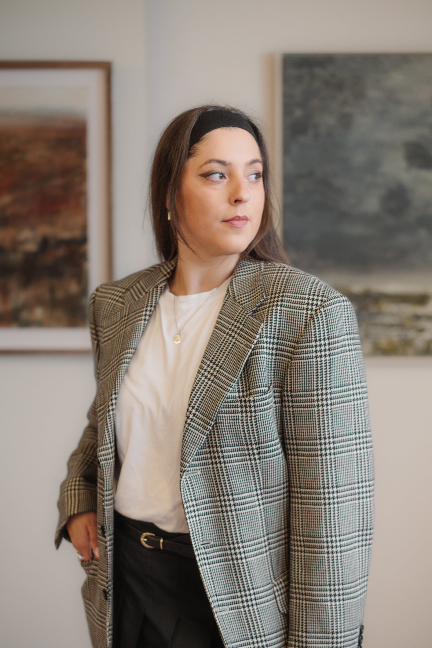 Hugo Boss Houndstooth Blazer Size M/L UK 10/12