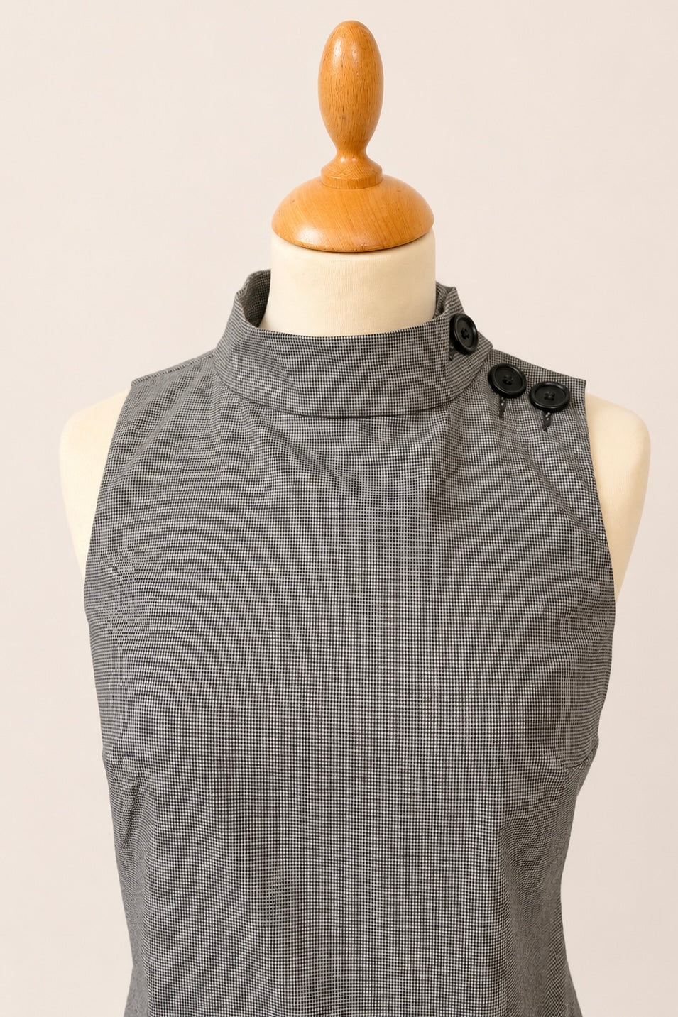 Micro Houndstooth Drop-Waist Dress