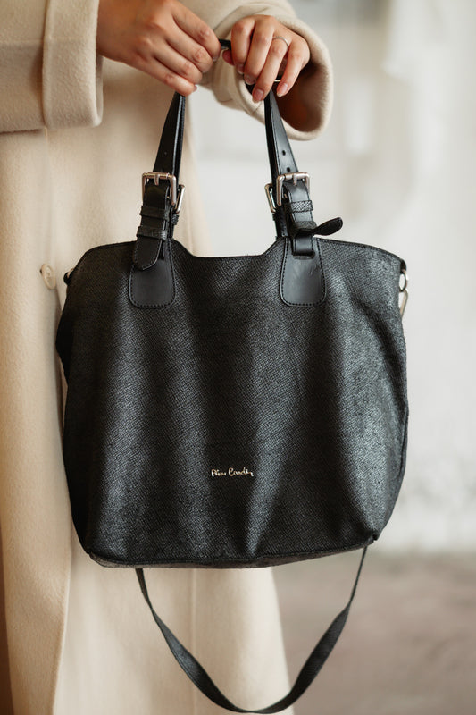 Pierre Cardin Leather Bag - Adjustable Shoulder & Crossbody, Timeless Design