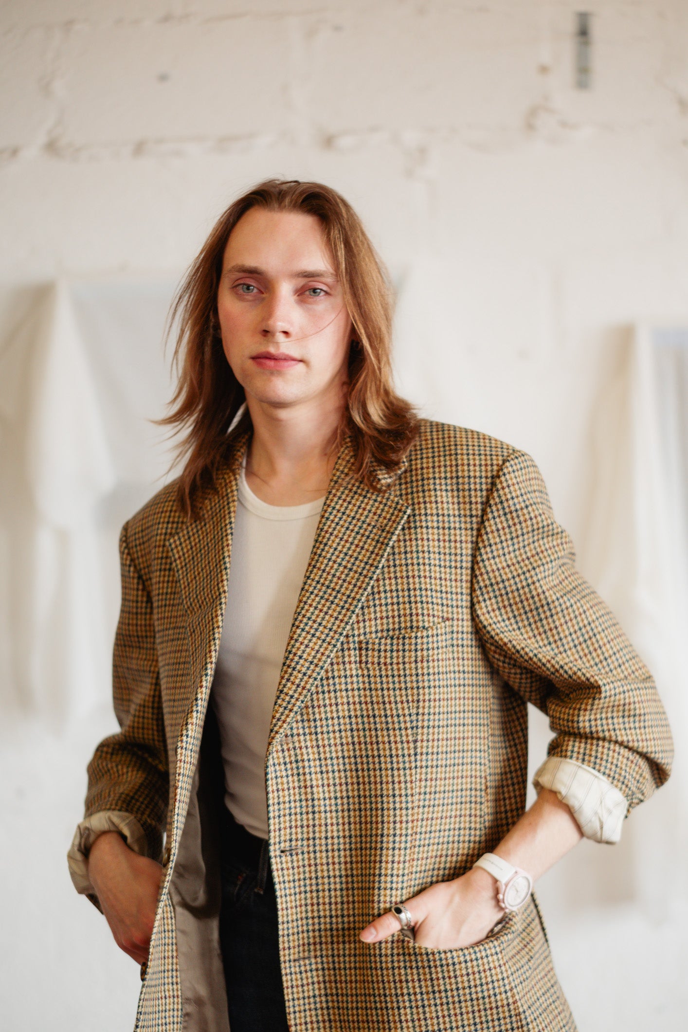 Burberrys Vintage Houndstooth Wool Blazer SIZE L/XL UK 12/14