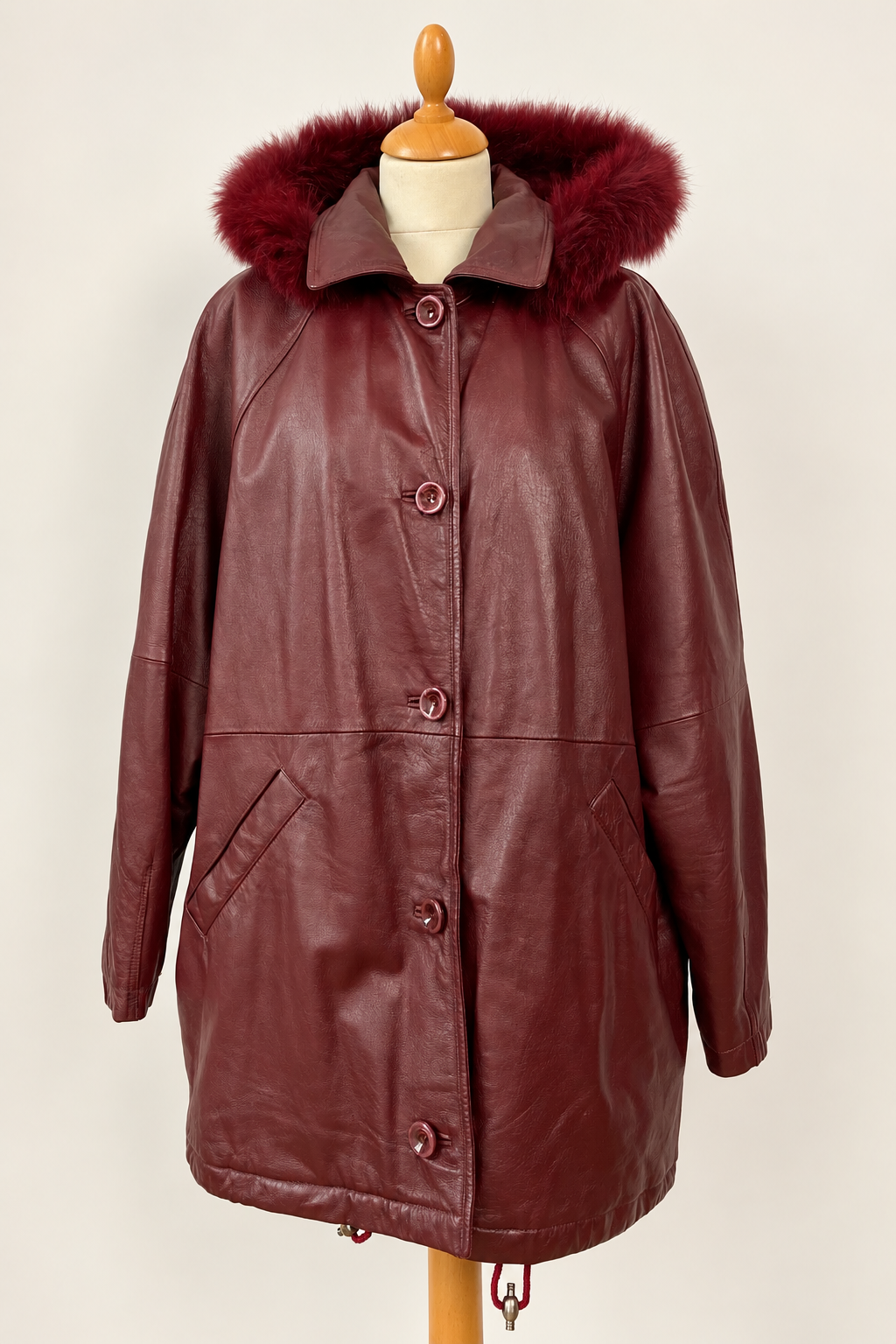 Leather Burgundy Parka