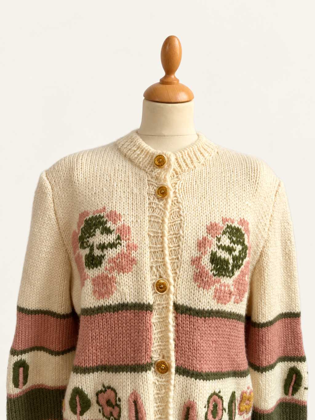 Pattern Floral Knit Cardigan