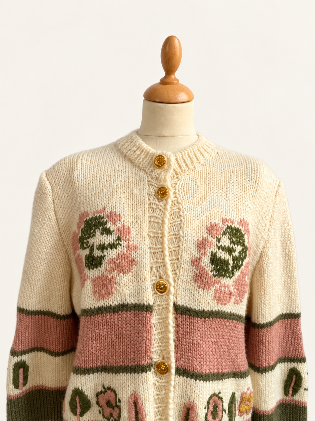 Pattern Floral Knit Cardigan
