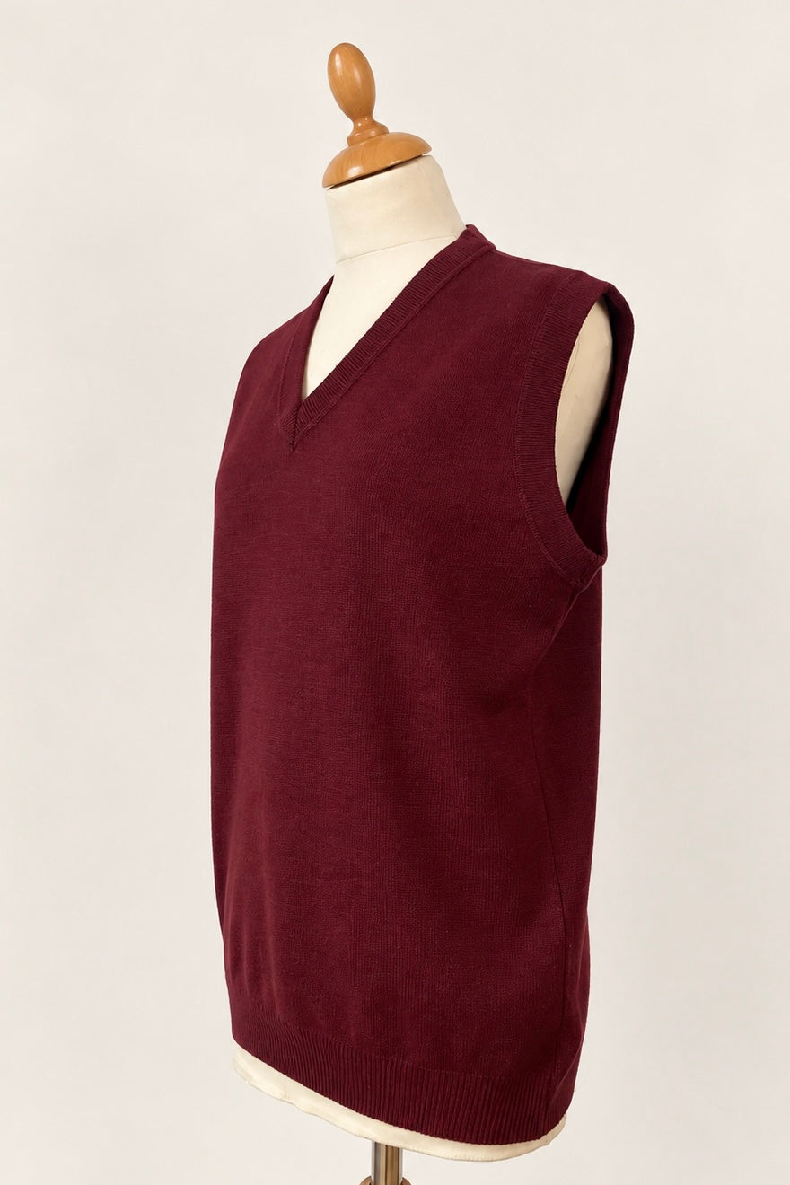 Burgundy Wool Blend Sweater Vest Size M UK 10/12