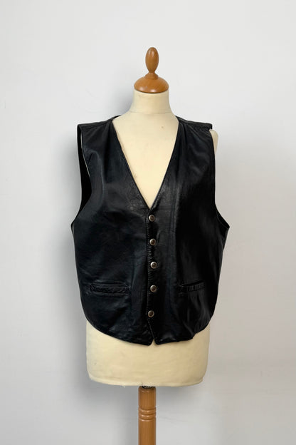 LEATHER VEST SIZE L UK 12