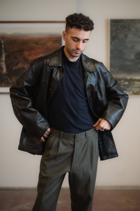 Dark Olive Green Tailored Trousers Size UK 10 EU 38