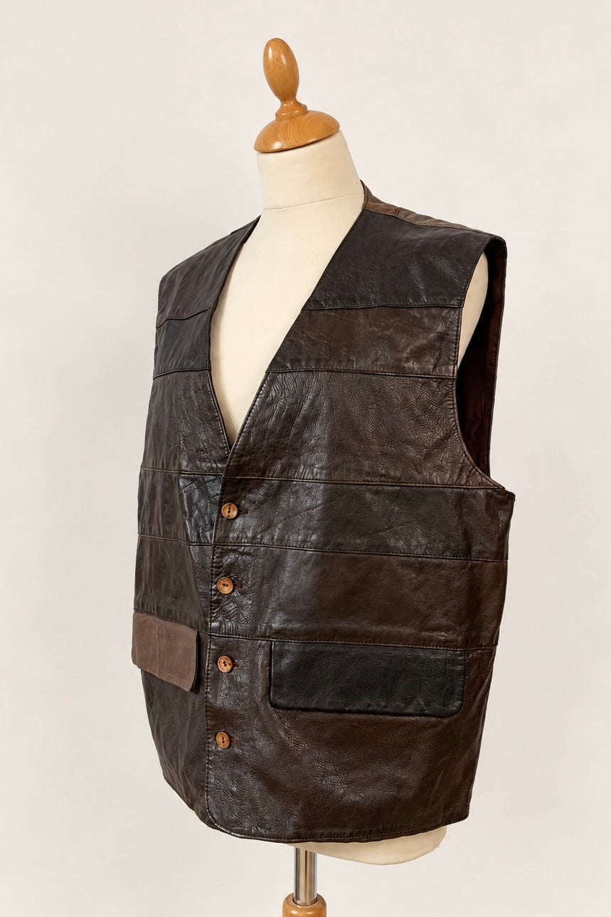 Leather Patchwork Waistcoat