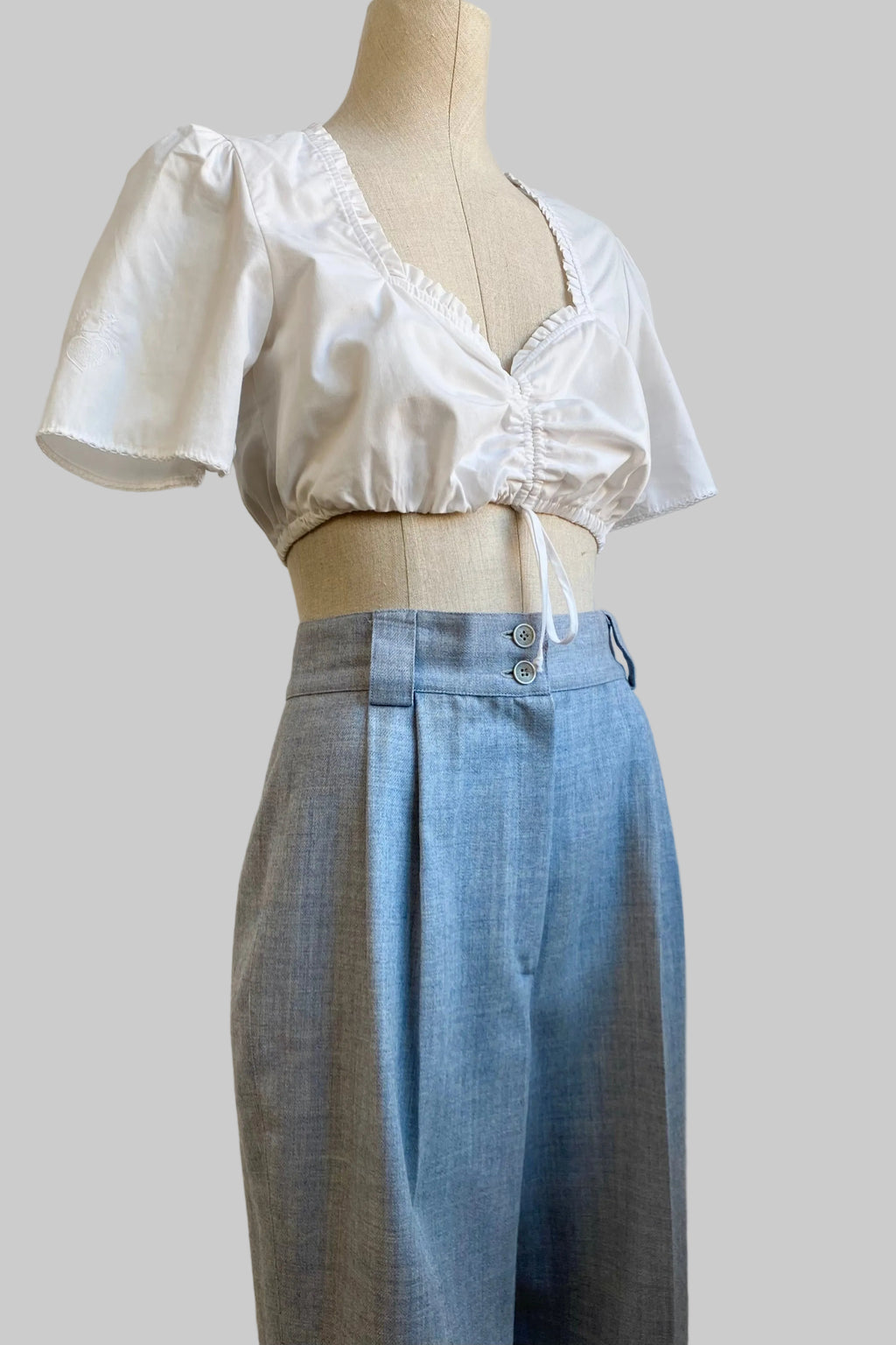 Baby Blue Pure Wool Trousers