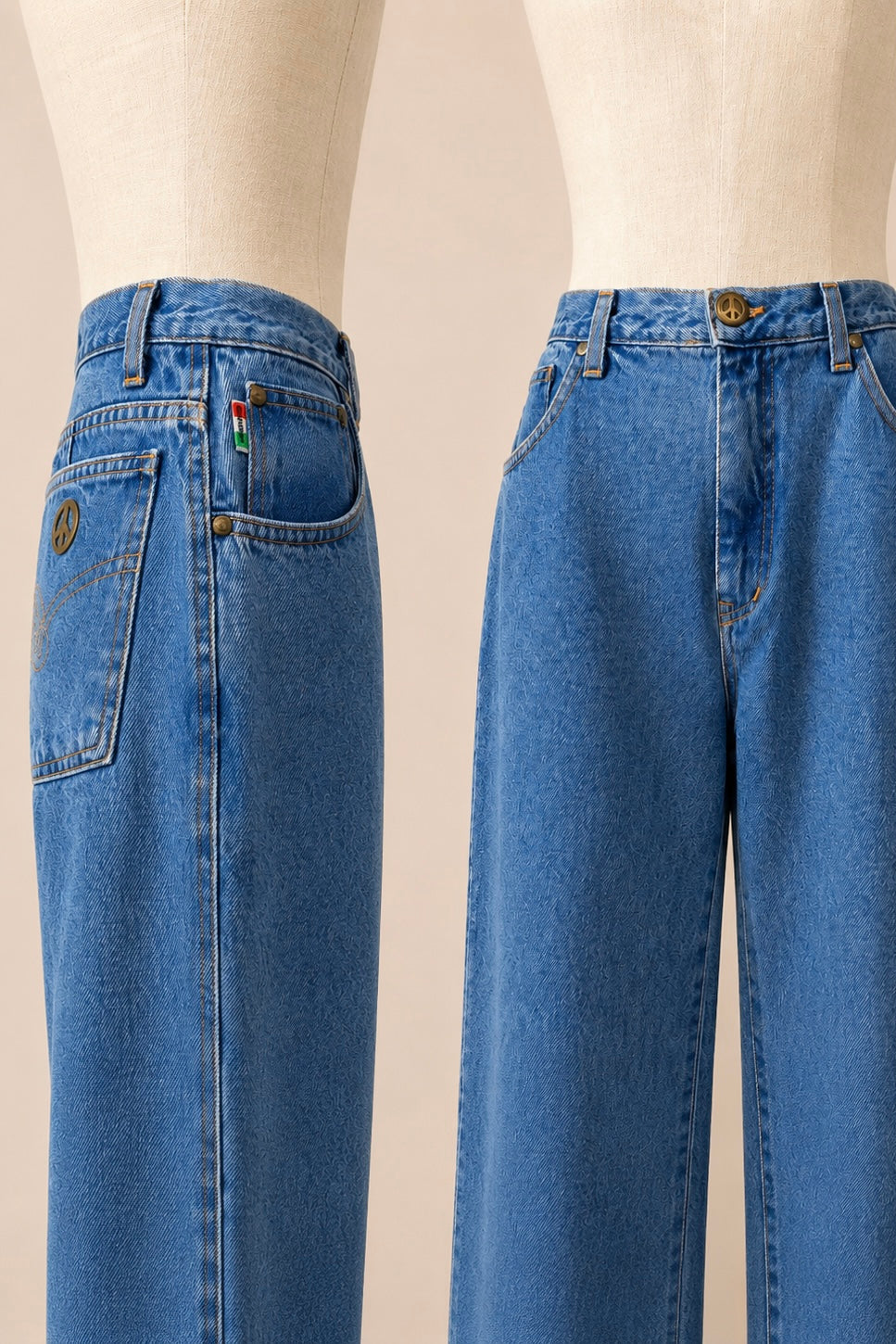 Vintage Moschino Jeans with Peace Embellishments