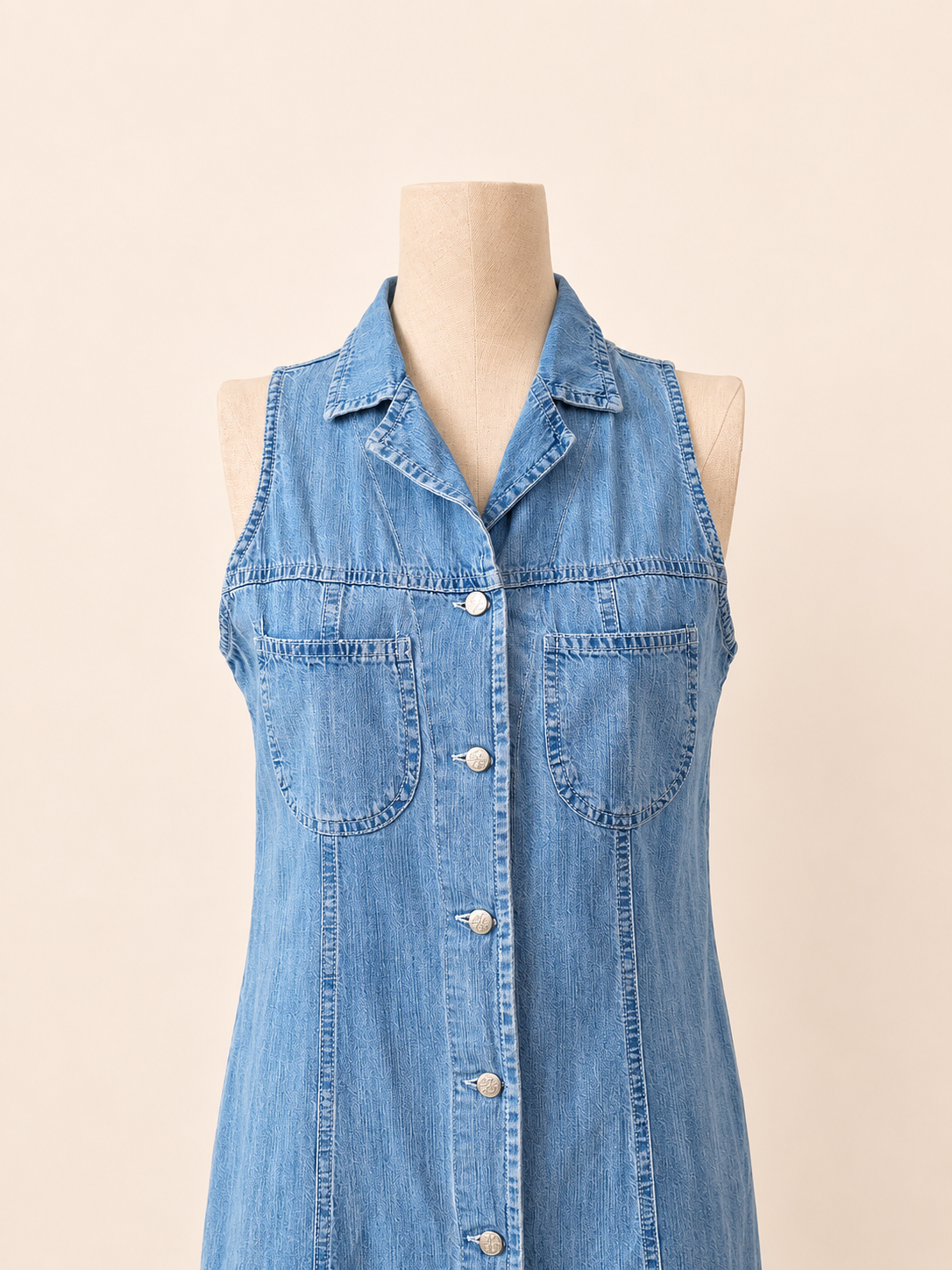 Light-wash Denim Midi Dress