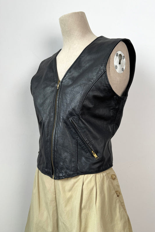 LEATHER VEST SIZE S/M UK 8/10