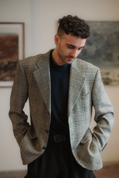 Houndstooth Hugo Boss Blazer Size L UK 12