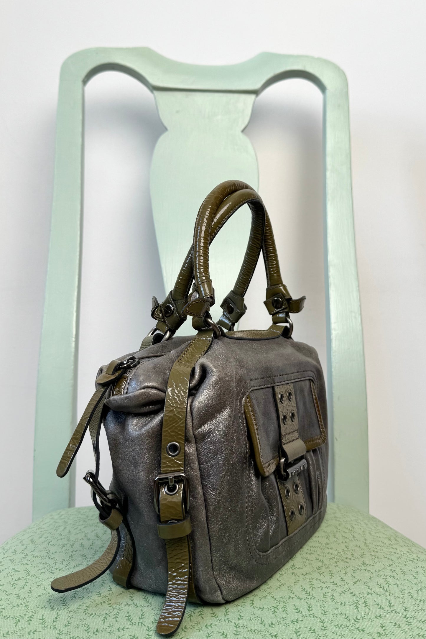 VINTAGE HOGAN METALLIC LEATHER BAG 2000s