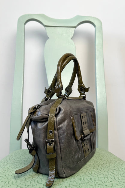 VINTAGE HOGAN METALLIC LEATHER BAG 2000s