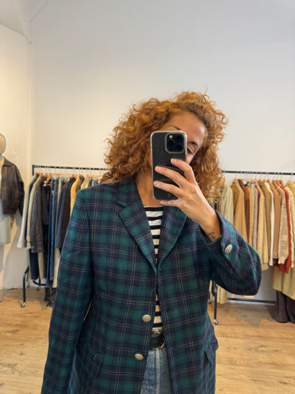 TARTAN WOOL BLAZER SIZE M/L UK 10/12