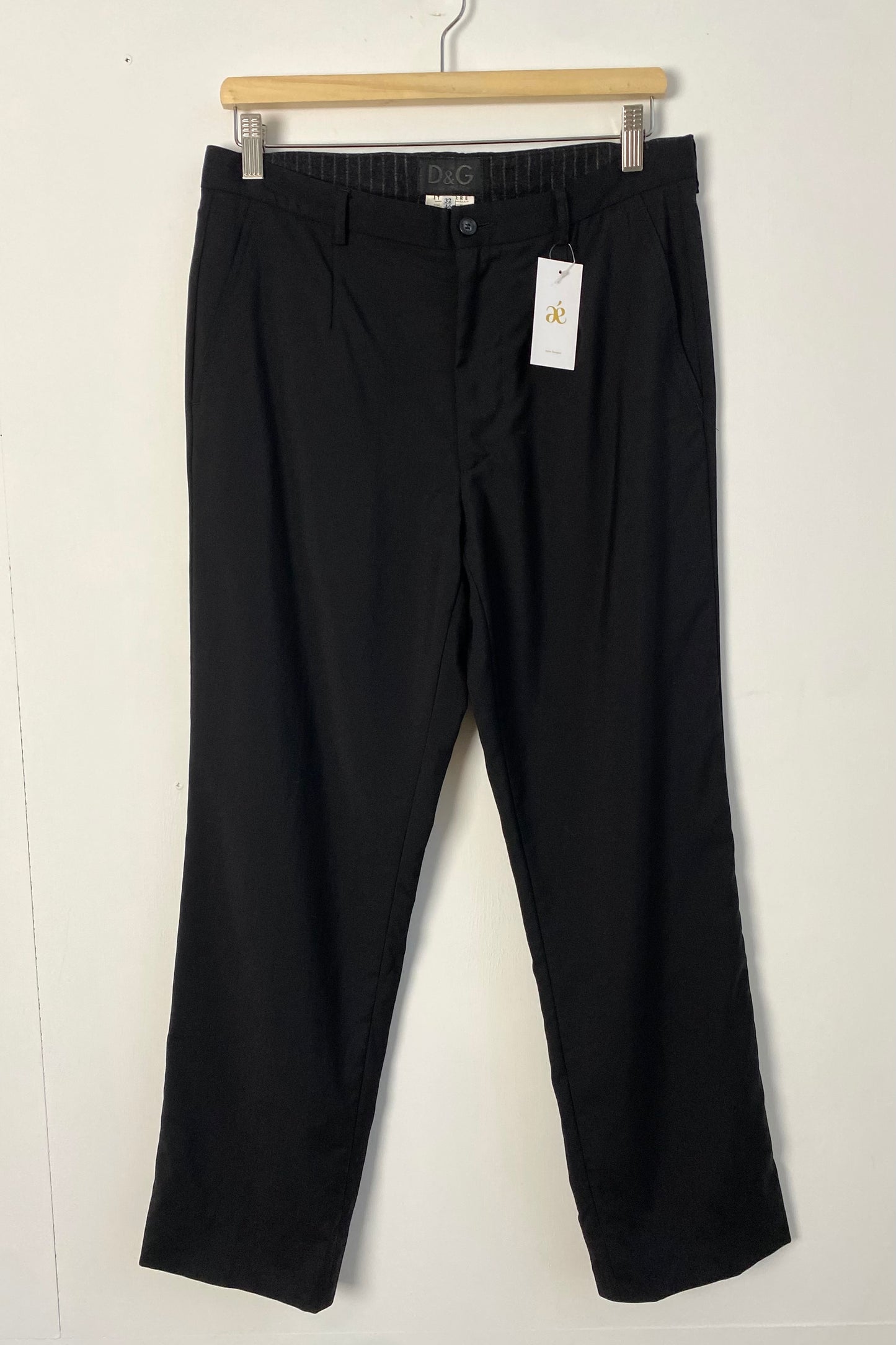 Dolce&Gabbana Pure Wool Black Trousers Size M UK 10/12