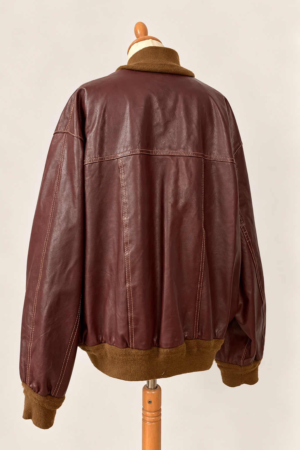 Leather Burgundy Bomber