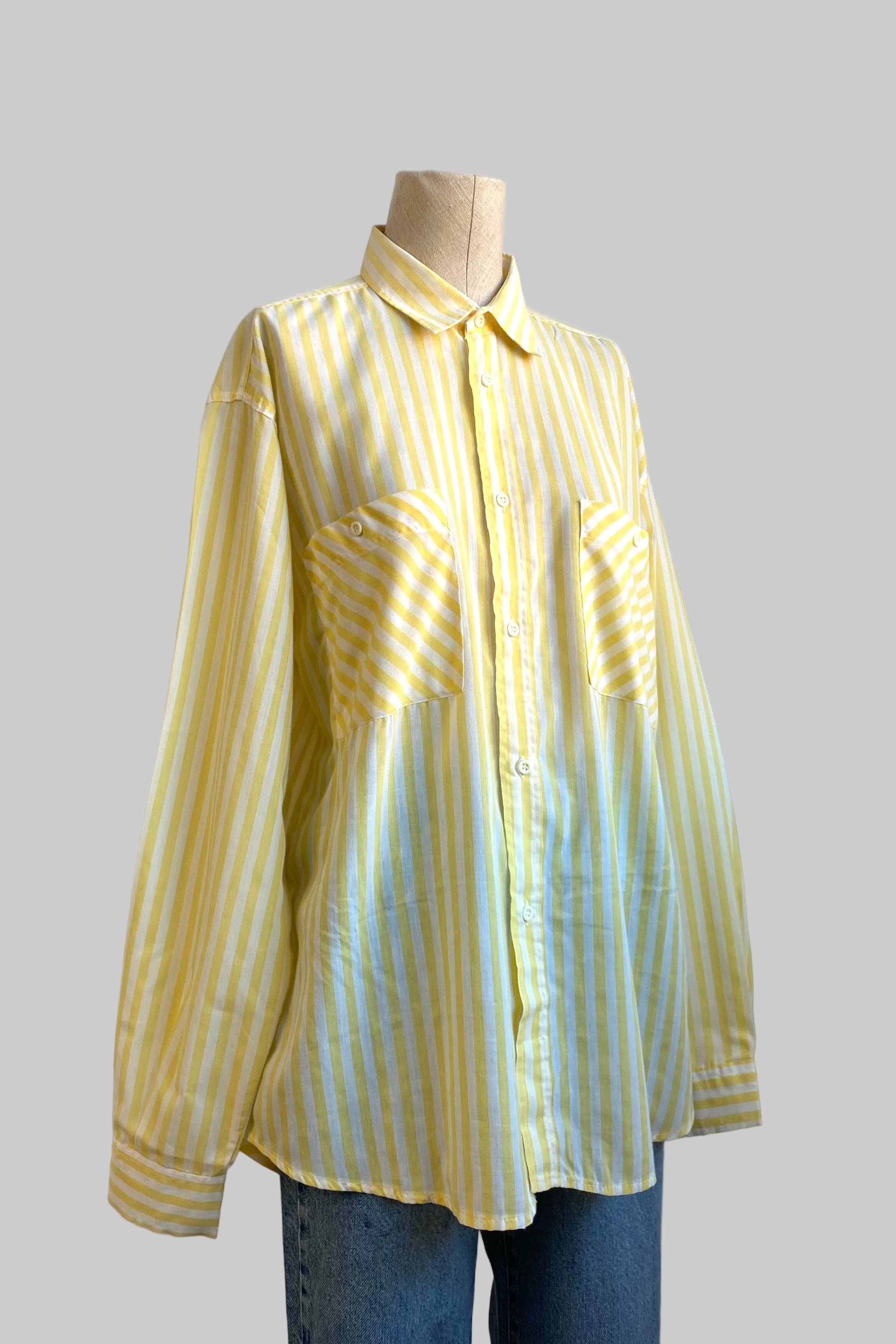 Yellow & White Striped Shirt