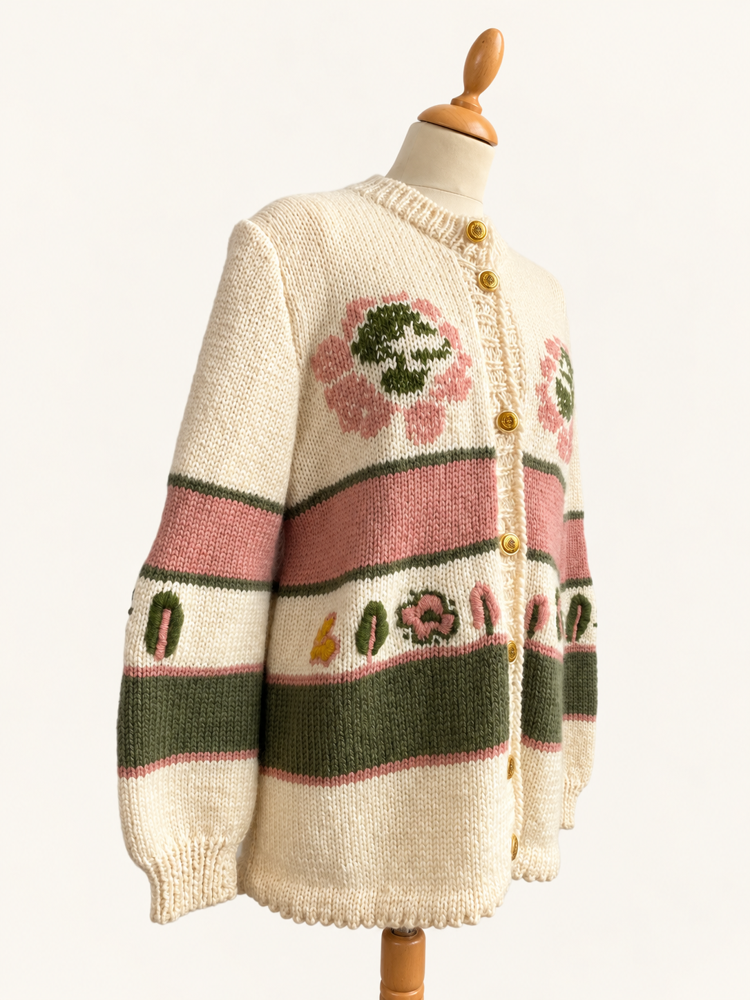 Pattern Floral Knit Cardigan
