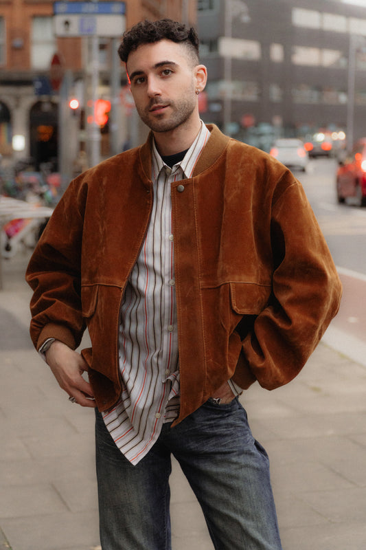 Handmade Velvet Camel Jacket Size L