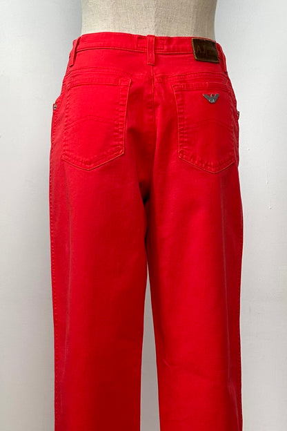 RED ARMANI TROUSERS SIZE 6/8 EU 34/36