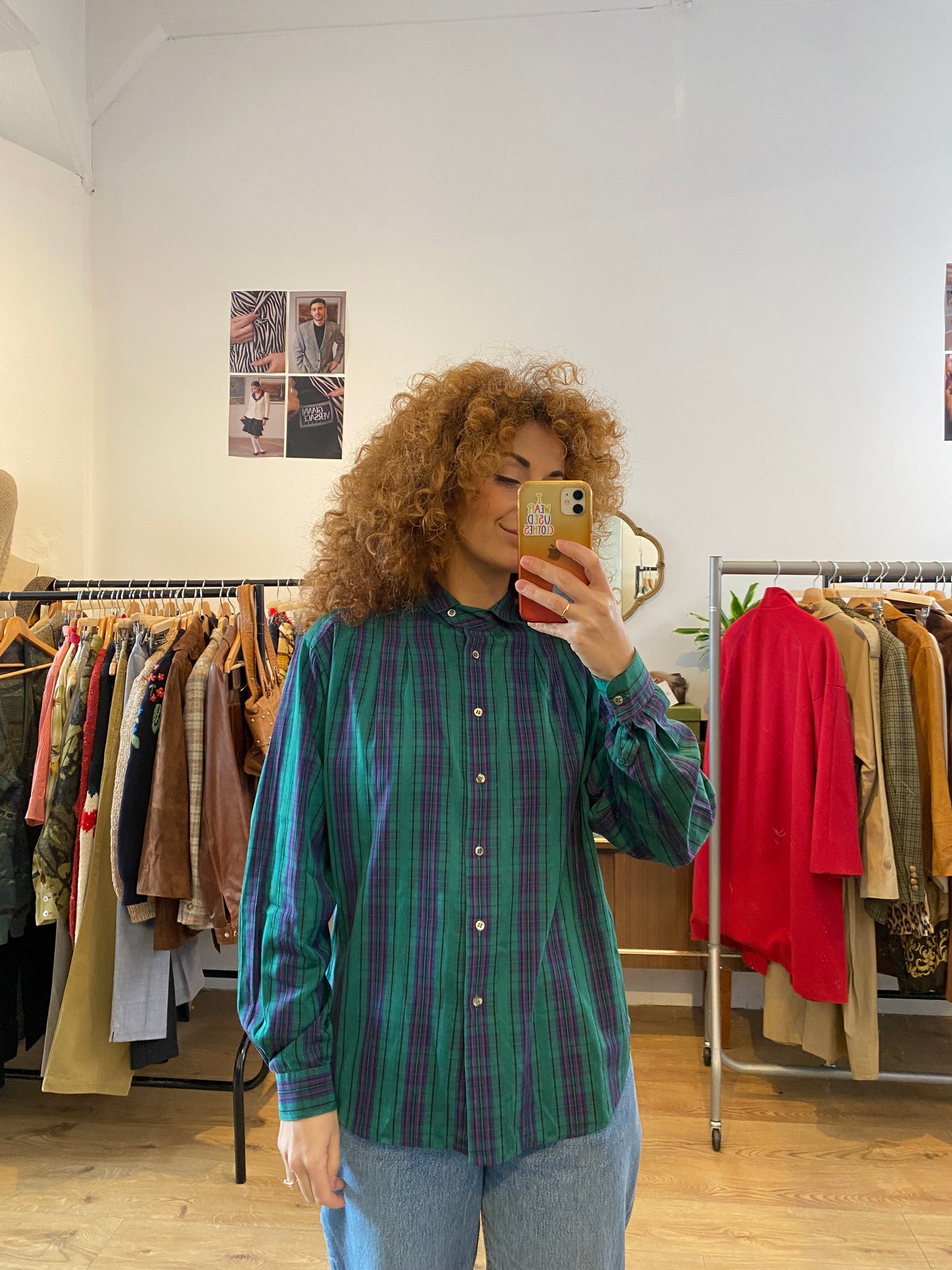 Checked green shirt Size L