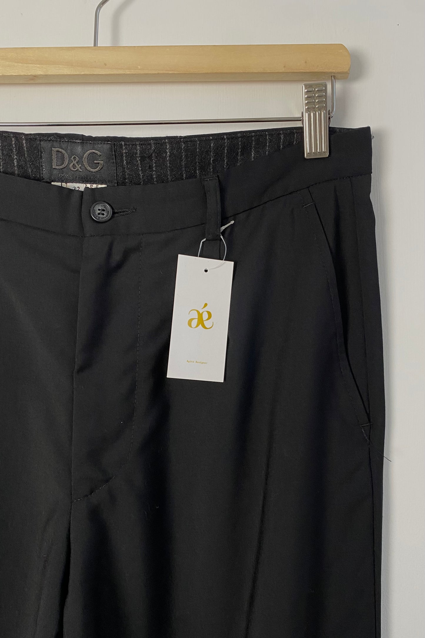 Dolce&Gabbana Pure Wool Black Trousers Size M UK 10/12