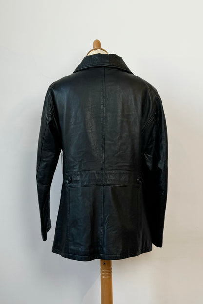 LEATHER JACKET ZIP SIZE M UK 10