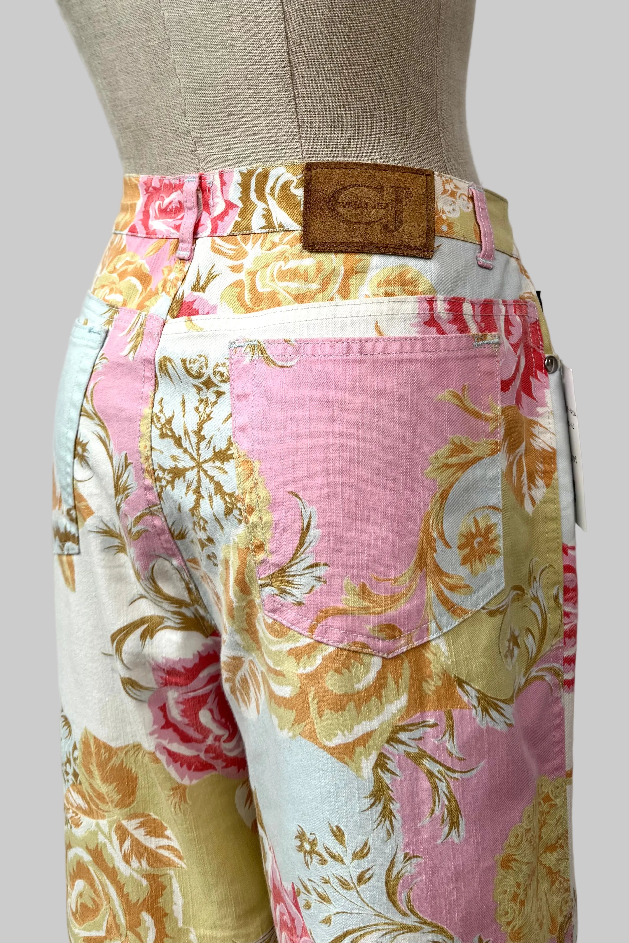 Roberto Cavalli Floral Baroque Print Jeans