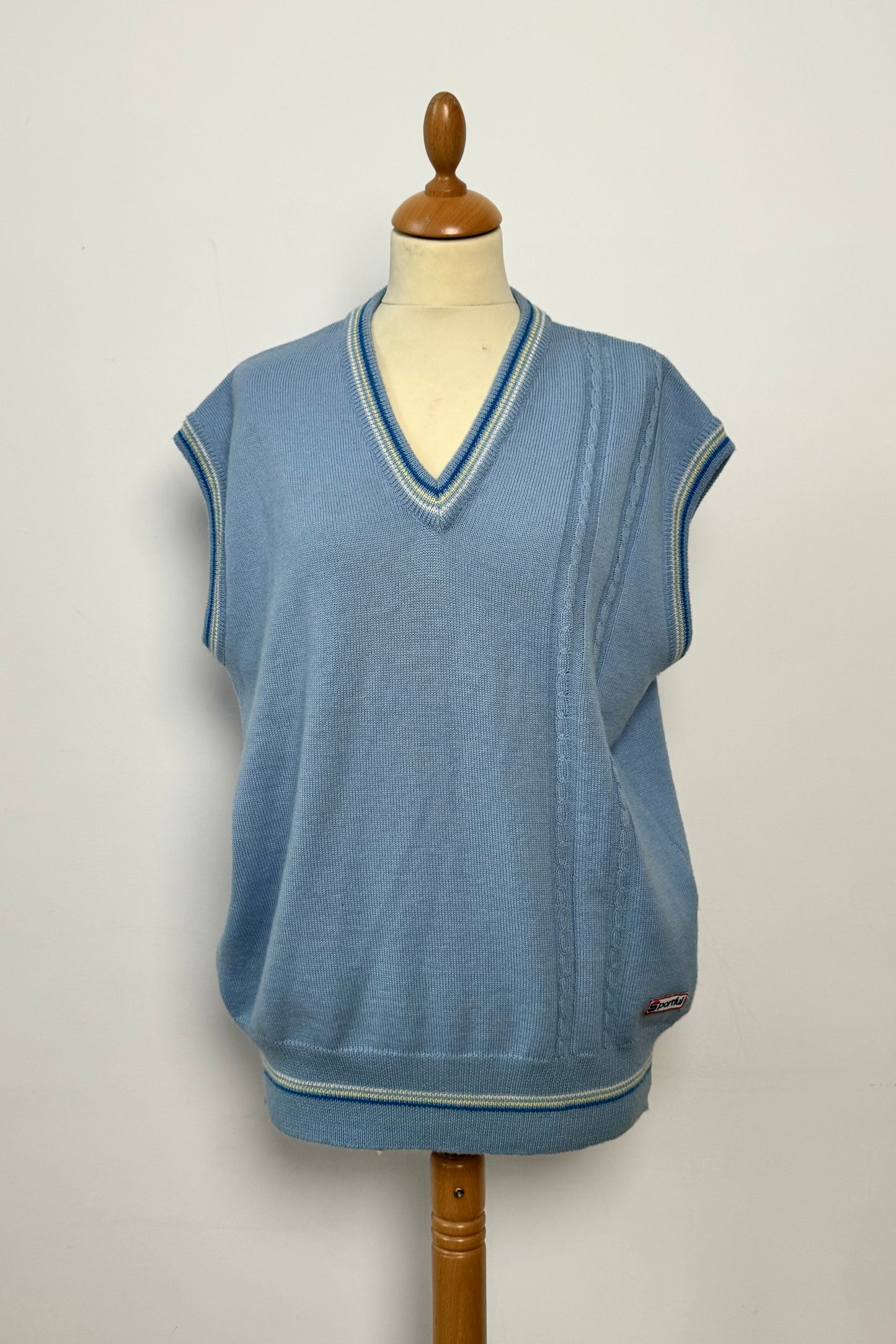 BABY BLUE V-NECK VEST SIZE L/XL UK 12/14