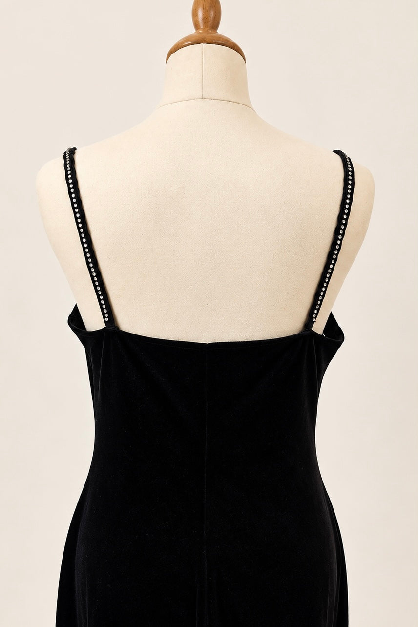 Black Velvet Slip Dress