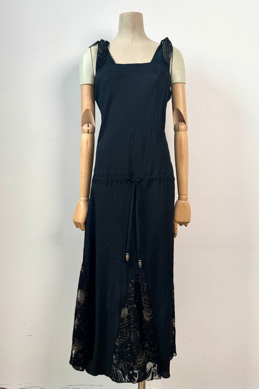 BLACK SUMMER DRESS SIZE M/L UK 10/12