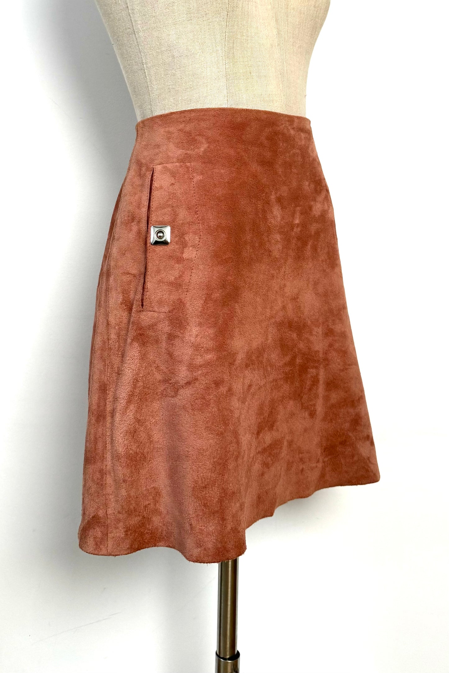 SUEDE MINI LEATHER SKIRT SIZE S UK 6/8