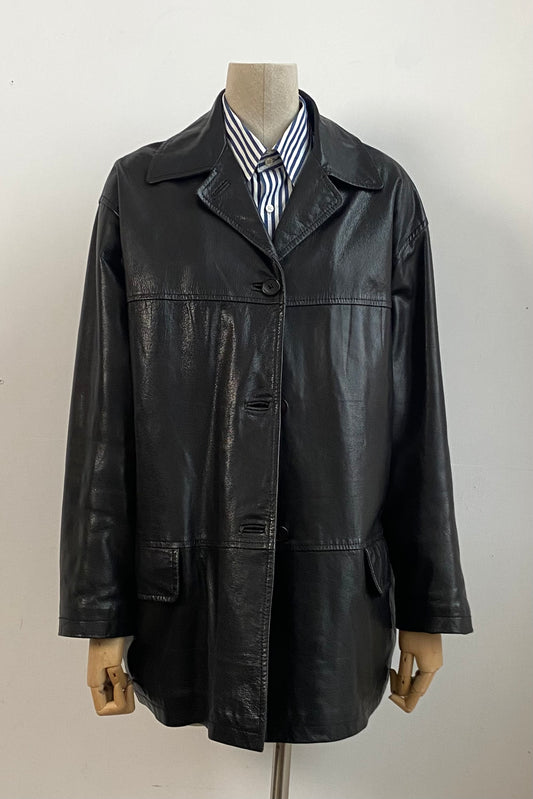 Italian Leather Parka Jacket Size M/L UK 10/12