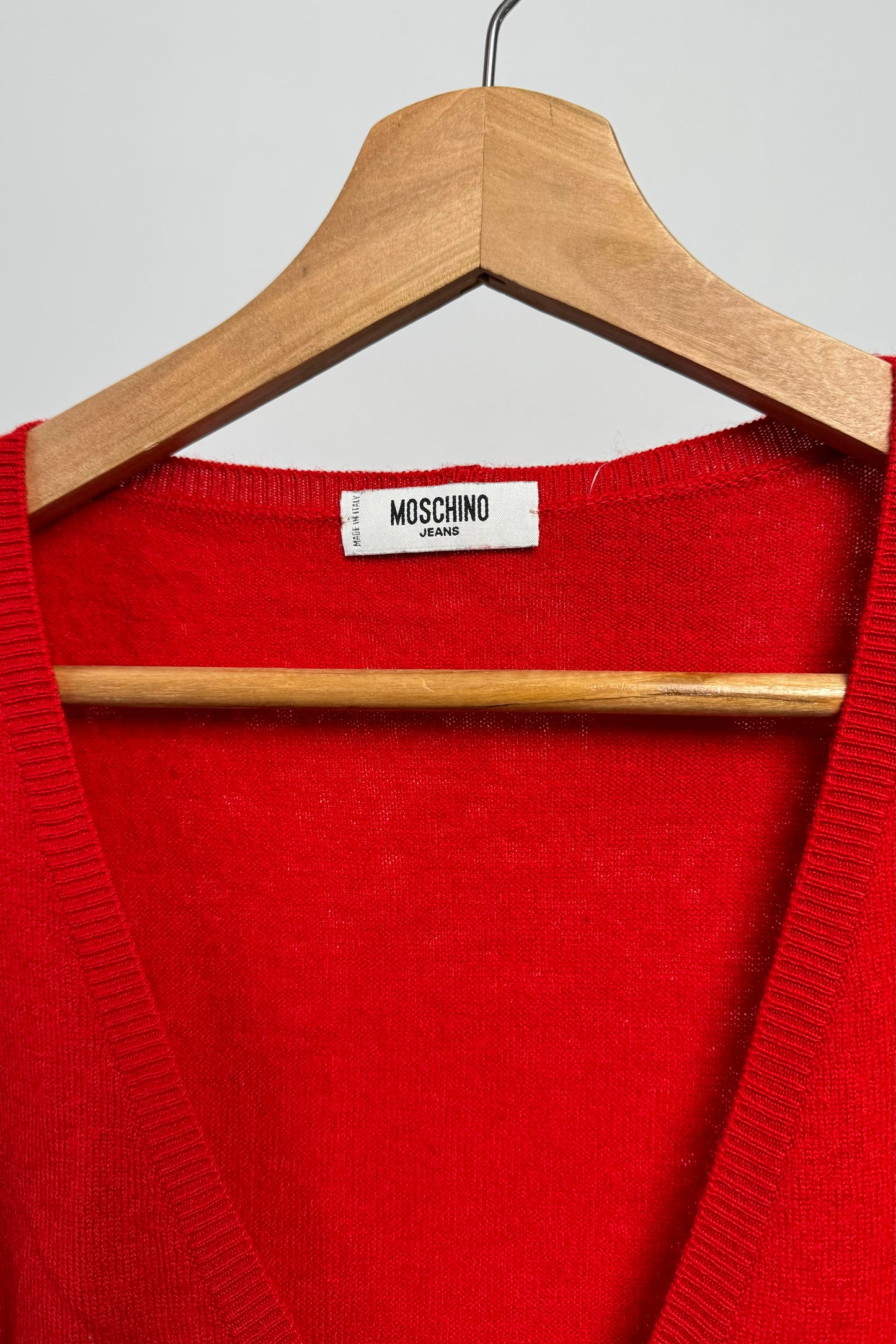 RED MOSCHINO LACE JUMPER SIZE L UK 12