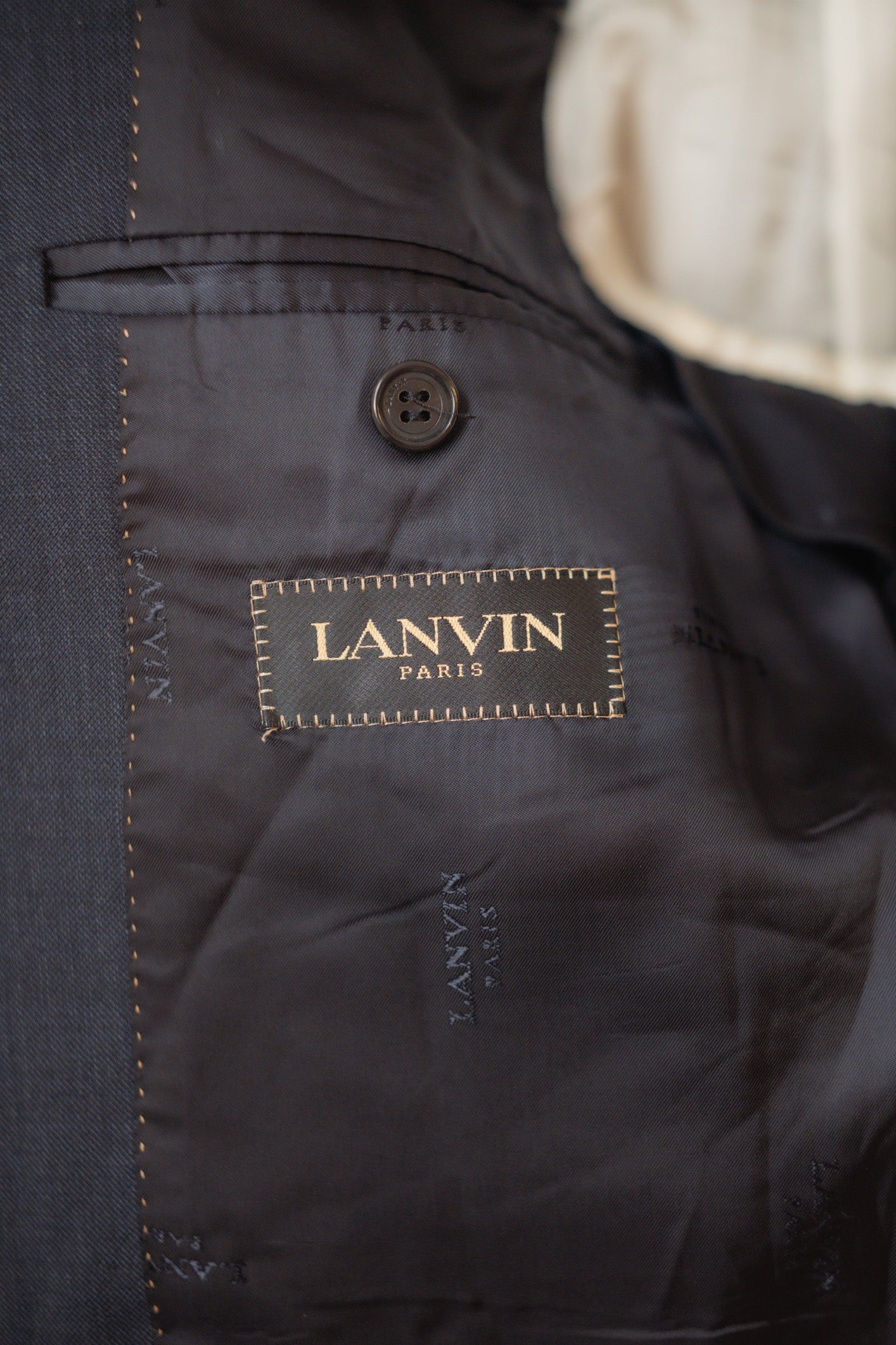 Lanvin Navy Wool Suit - Italian Tailored Blazer & Trousers, UK 12 L