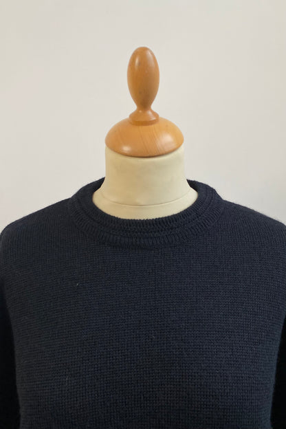Navy Wool Sailor Jumper Size L UK 12/14