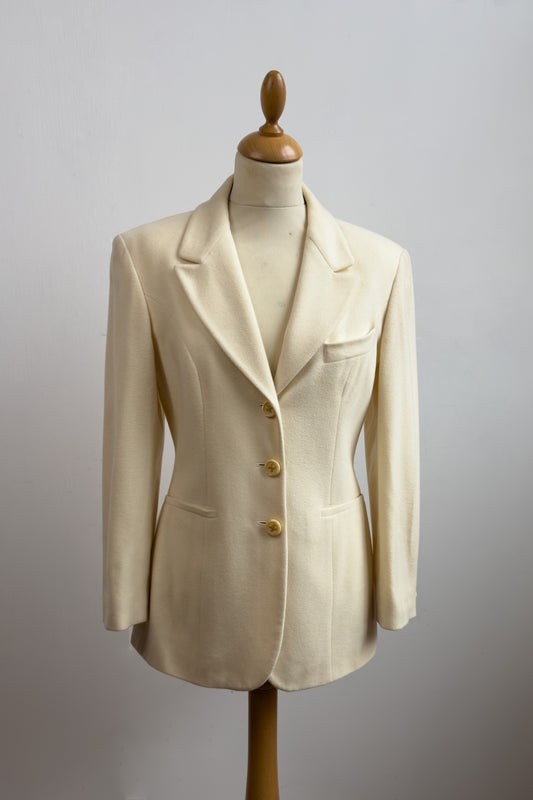 Sisley Cream Blazer Size S/M UK 8/10