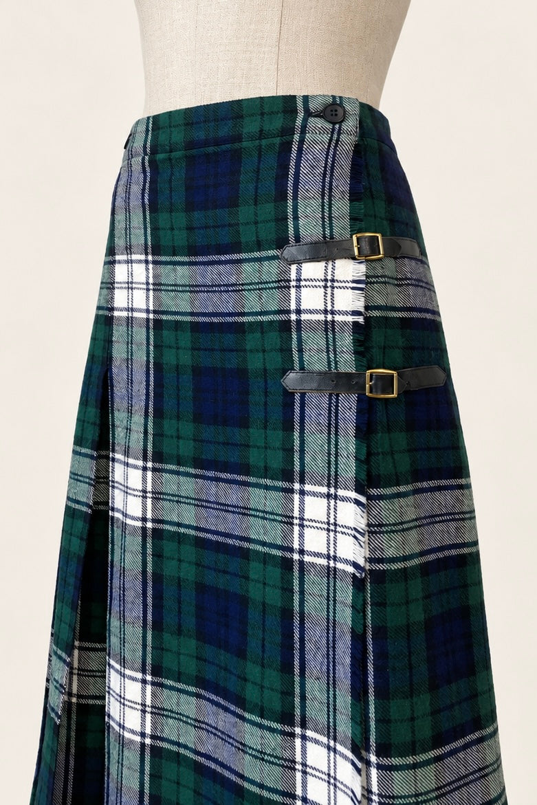 Tartan Quilted Pareo Skirt Size Women's M EU38 / UK 10