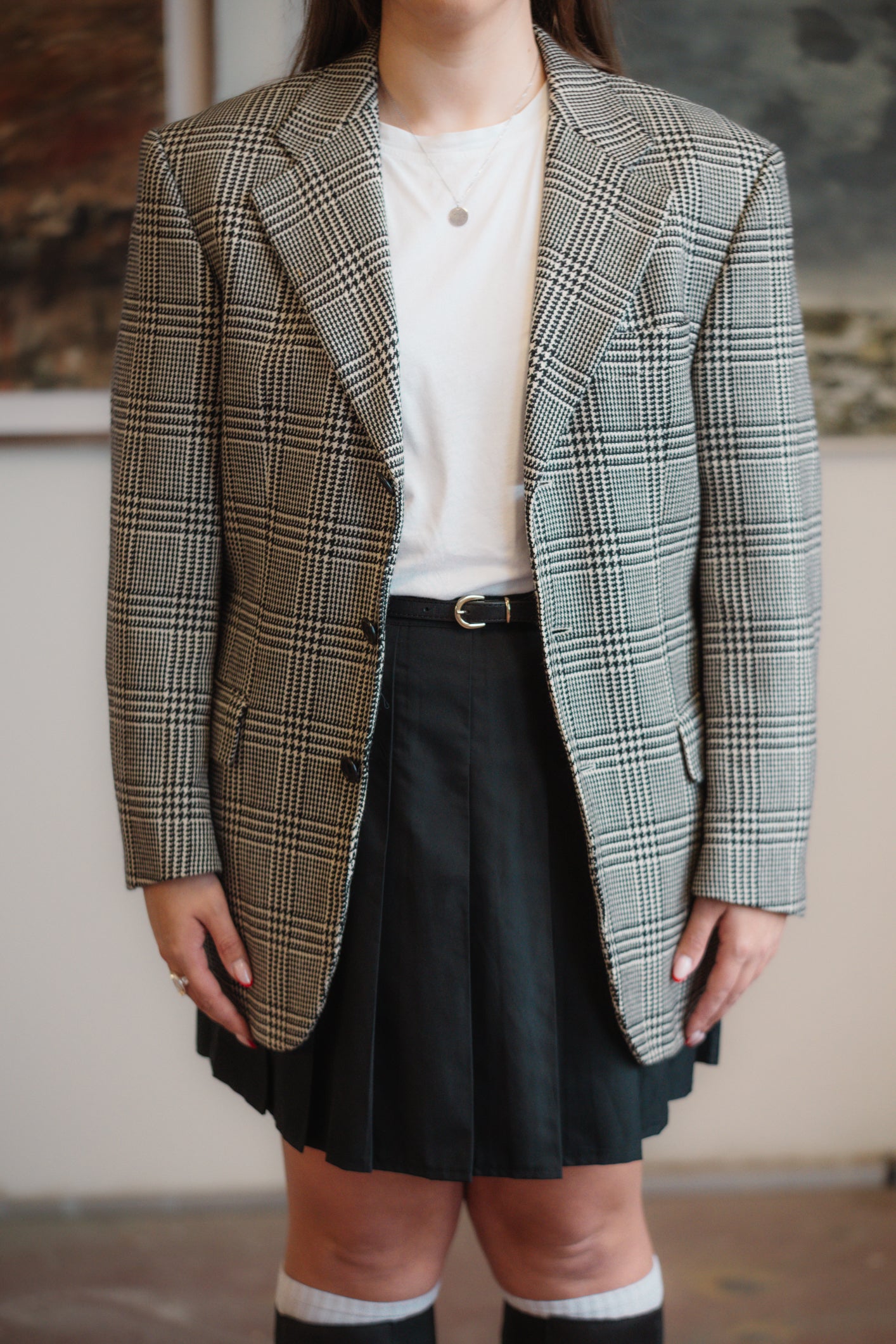Houndstooth Hugo Boss Blazer Size L UK 12