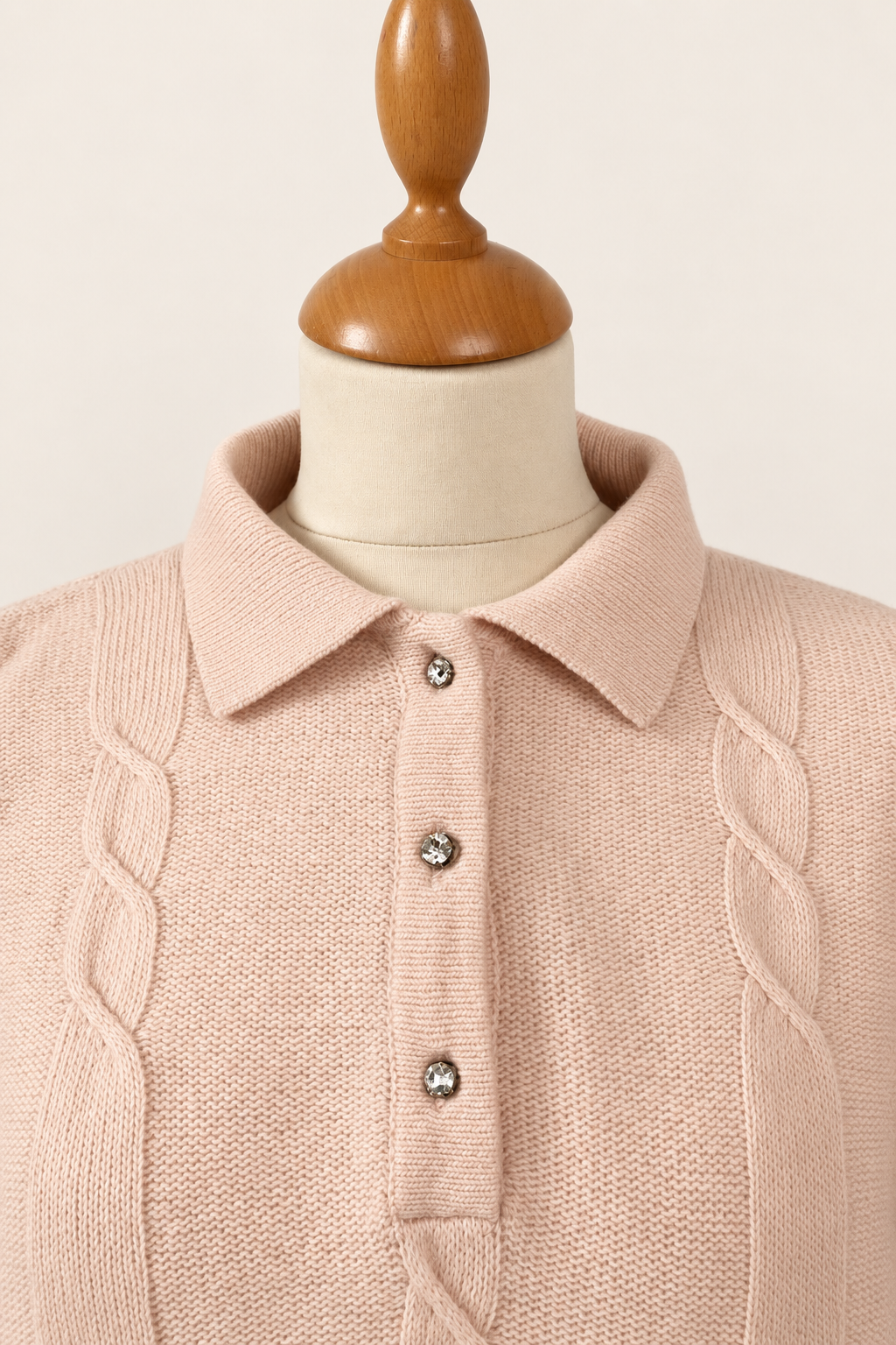 Lambswool Pink Polo Jumper