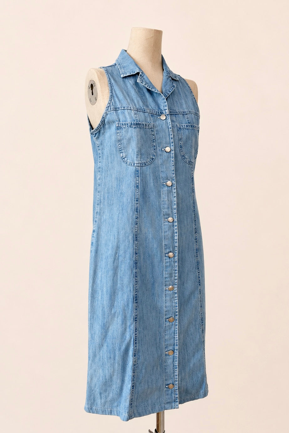Light-wash Denim Midi Dress