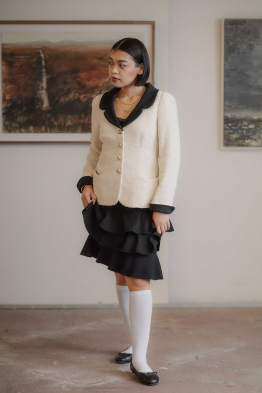 Escada Ruffles Black Skirt Size M UK 10 EU 38