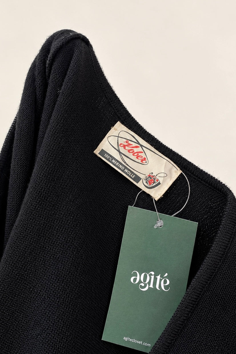 Merino Wool Black Waistcoat