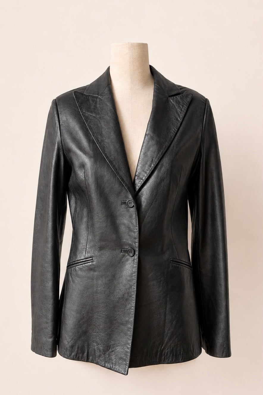 Vintage Mango Leather Blazer