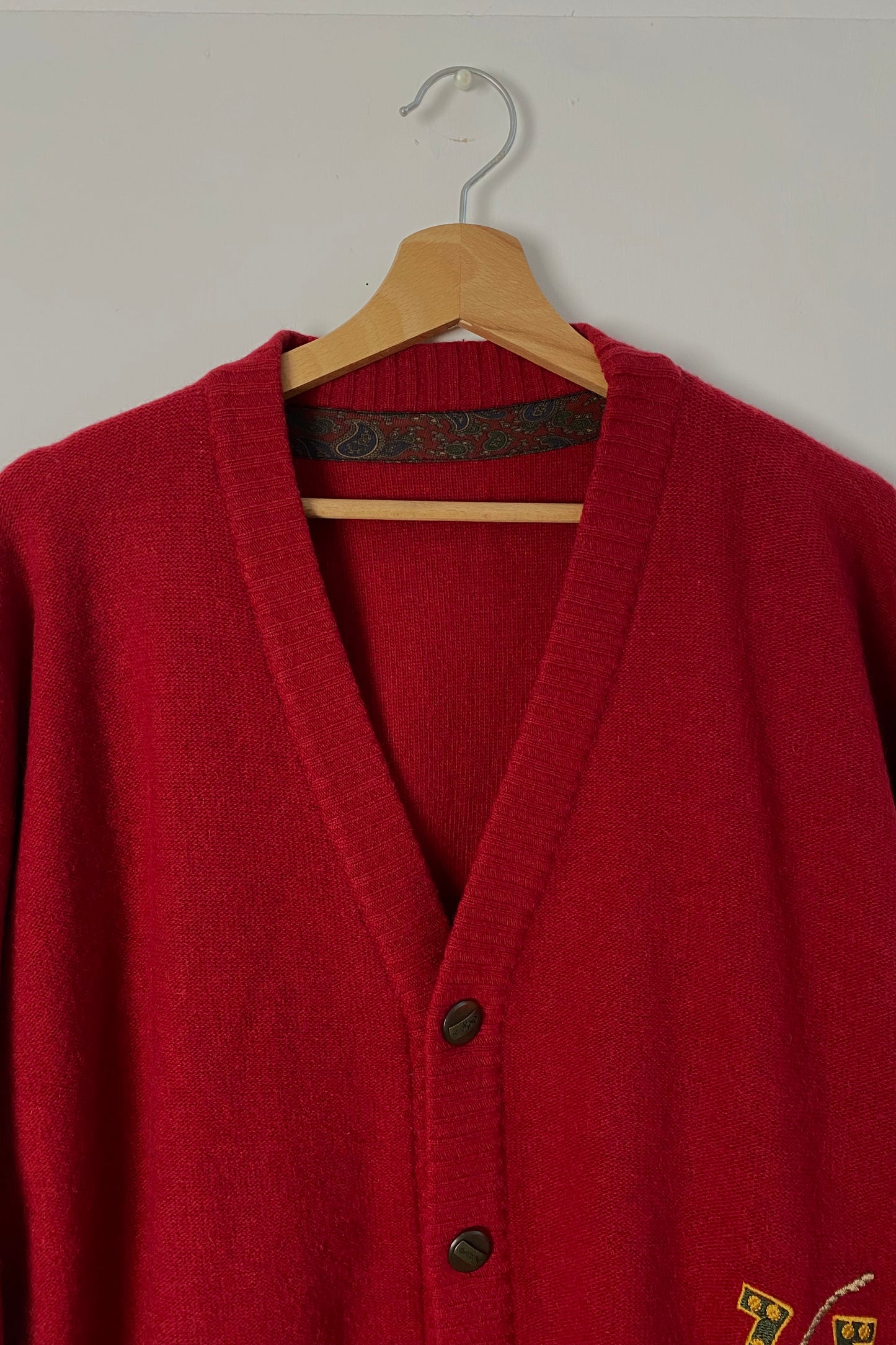 LUCKY Red Cardigan Size L/XL - UK 12/14