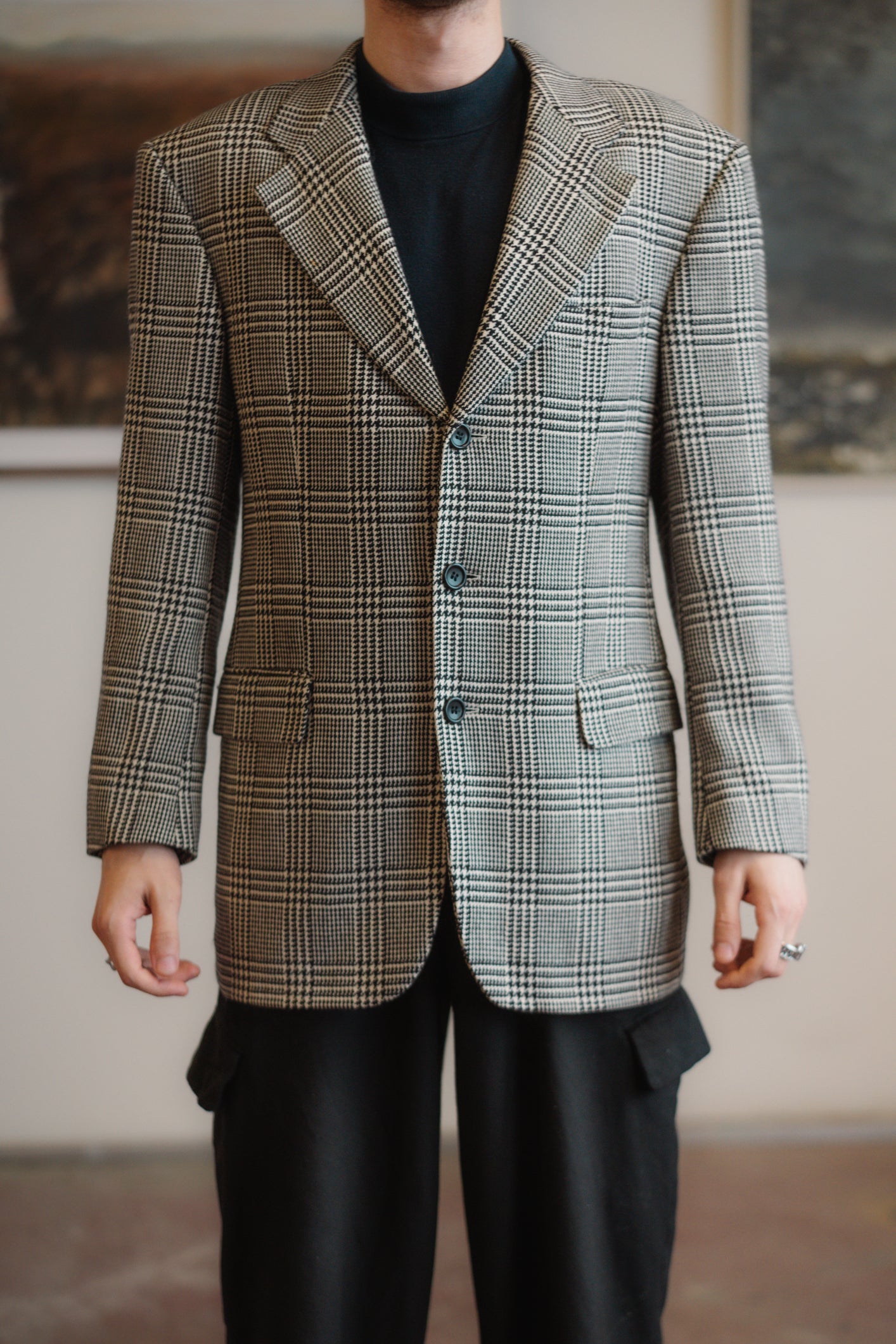 Houndstooth Hugo Boss Blazer Size L UK 12