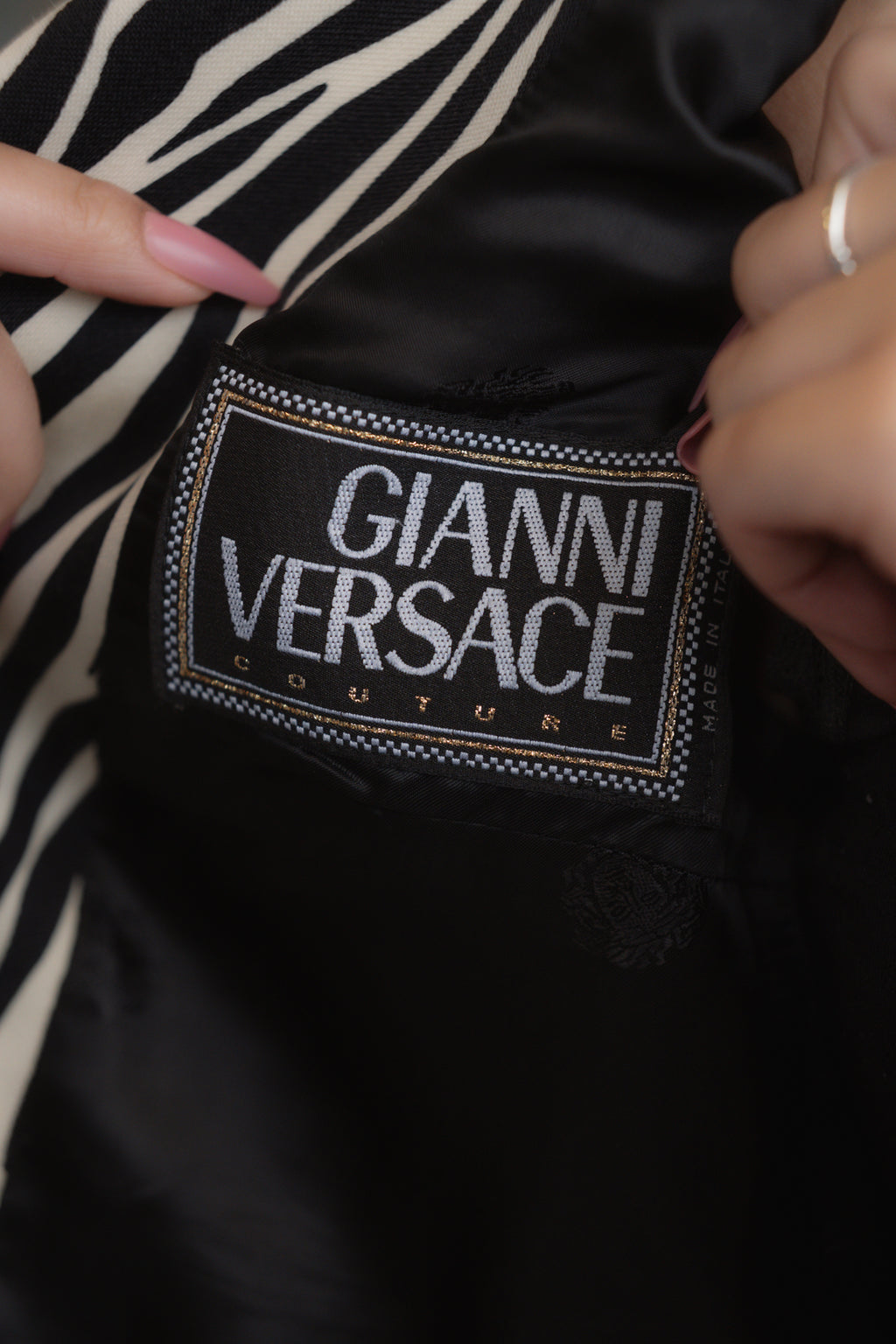 Vintage Gianni Versace Couture Zebra Print Blazer