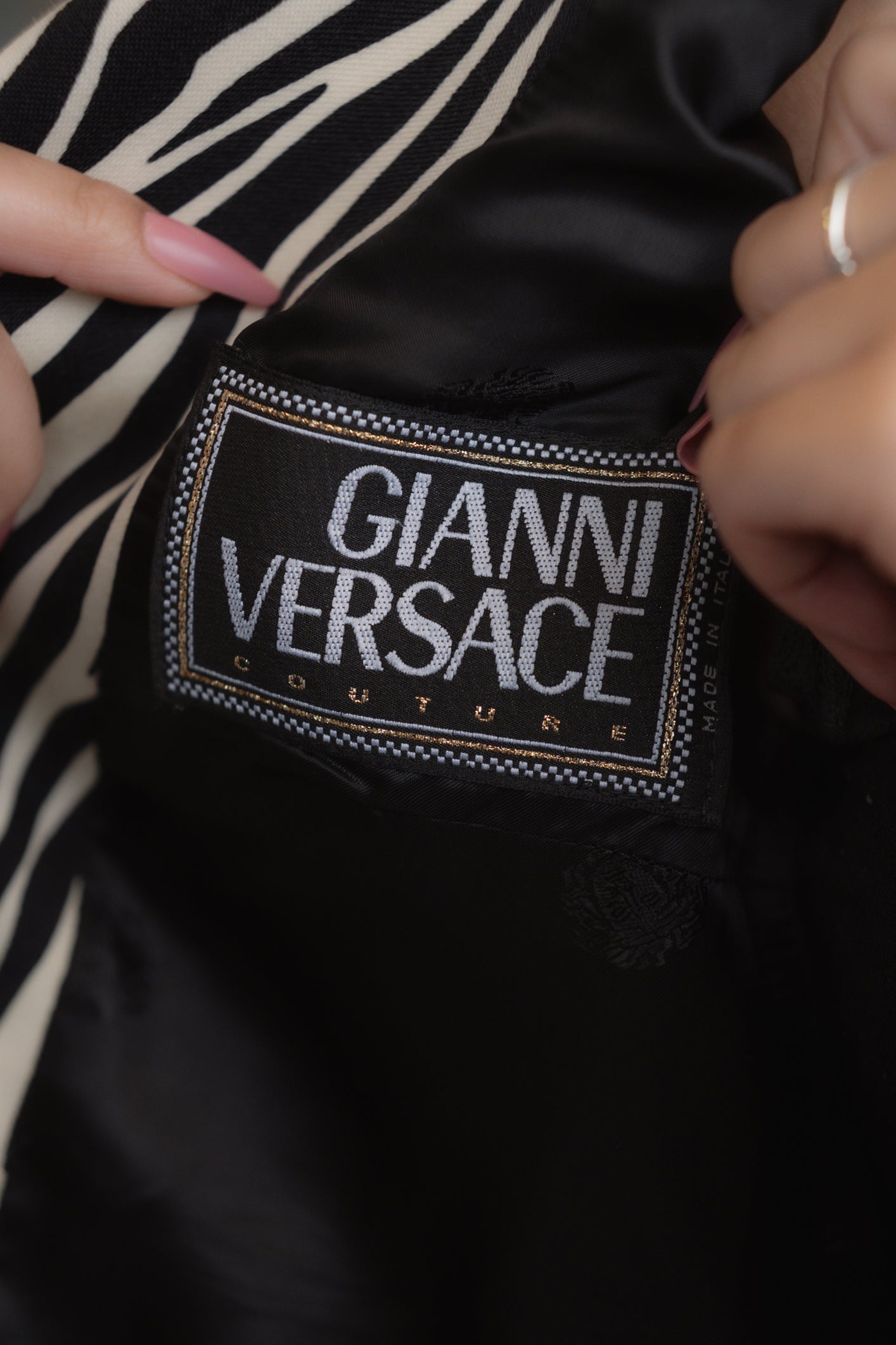 Vintage Gianni Versace Couture Zebra Blazer in Size M UK 8/10