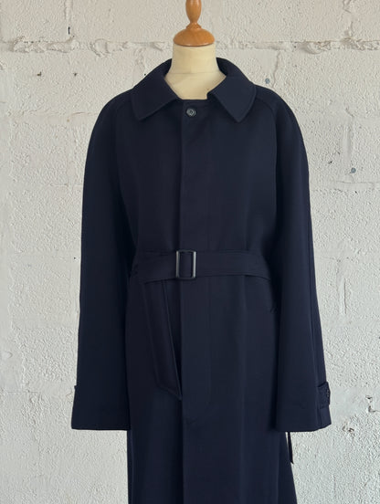 Pure Wool Navy Gabardine Trench Coat Men’s L / Women’s XL